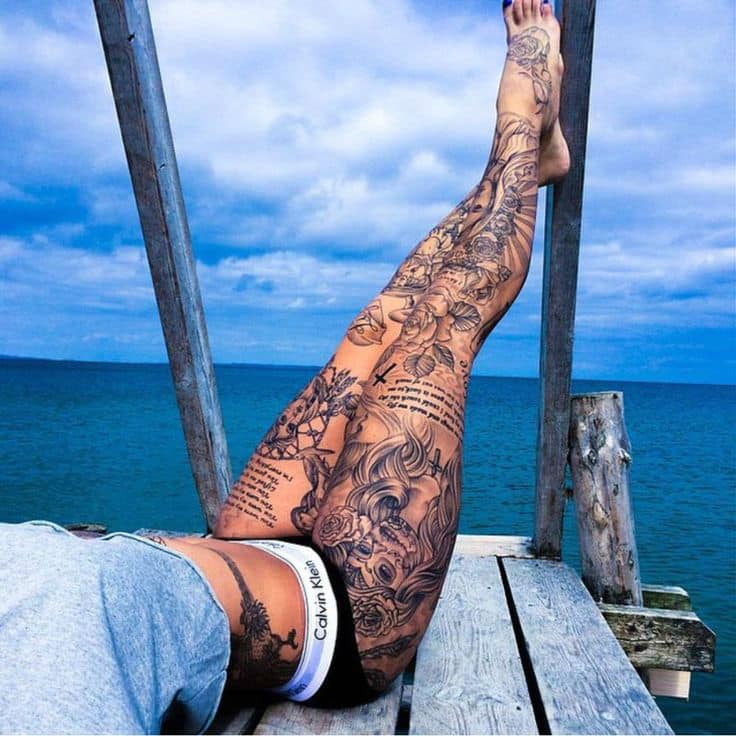 Image result for female leg tattoo